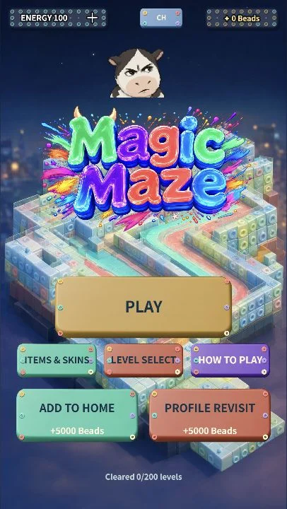 Magic Maze main menu